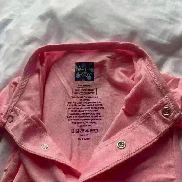 Kickee Pants Basic Fitted Coverall Pajamas Snap-Up w/ Butt Flap Pink Size 9-12mo - Picture 2 of 3